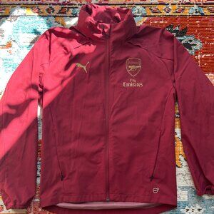 ARSENAL FC PUMA RED RAIN COAT (WHIT FOLDABLE HOOD) SIZE M